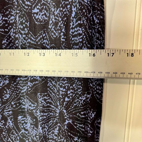 Free People Blue Linen Floral Hi-Low Long Ruched Sleeve Top S Boho Grunge Y2K - Picture 4 of 9